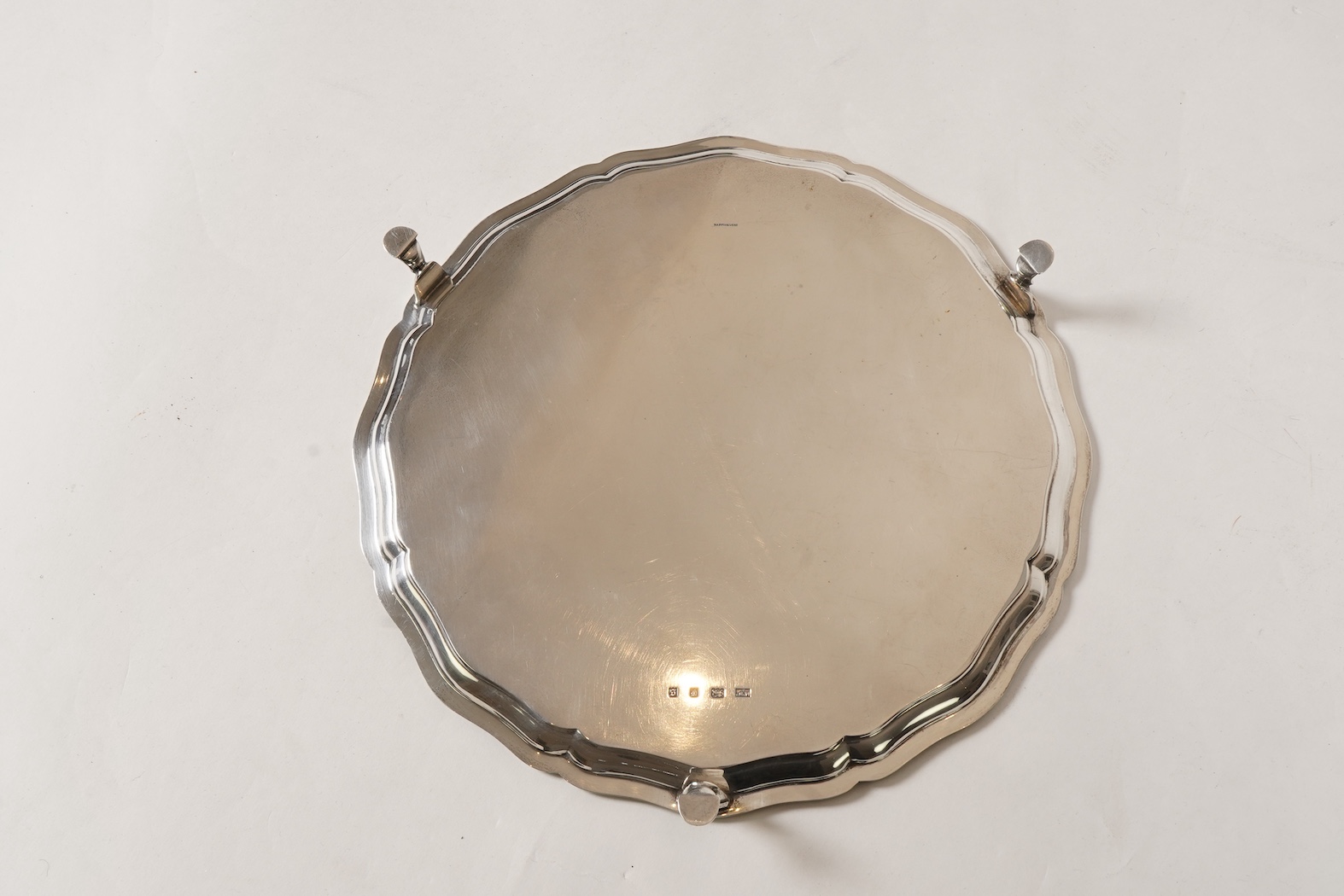 A George V silver salver, by Mappin & Webb